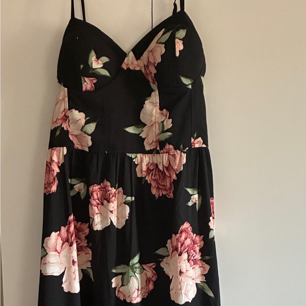 Pink and Red Floral Maxi A-Line Skirt for Cocktail